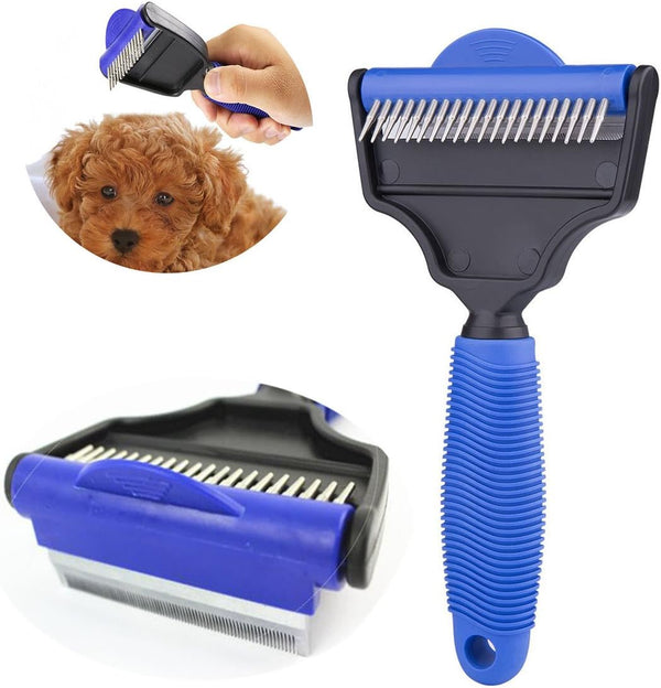 Râteau de toilettage double face pour le sous-poil des chiens, chats et chevaux